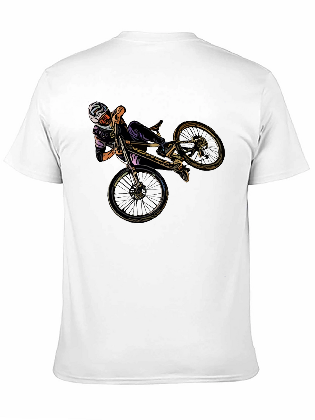 Cool Mountain Bike Stunt Graphic Black T-Shirt