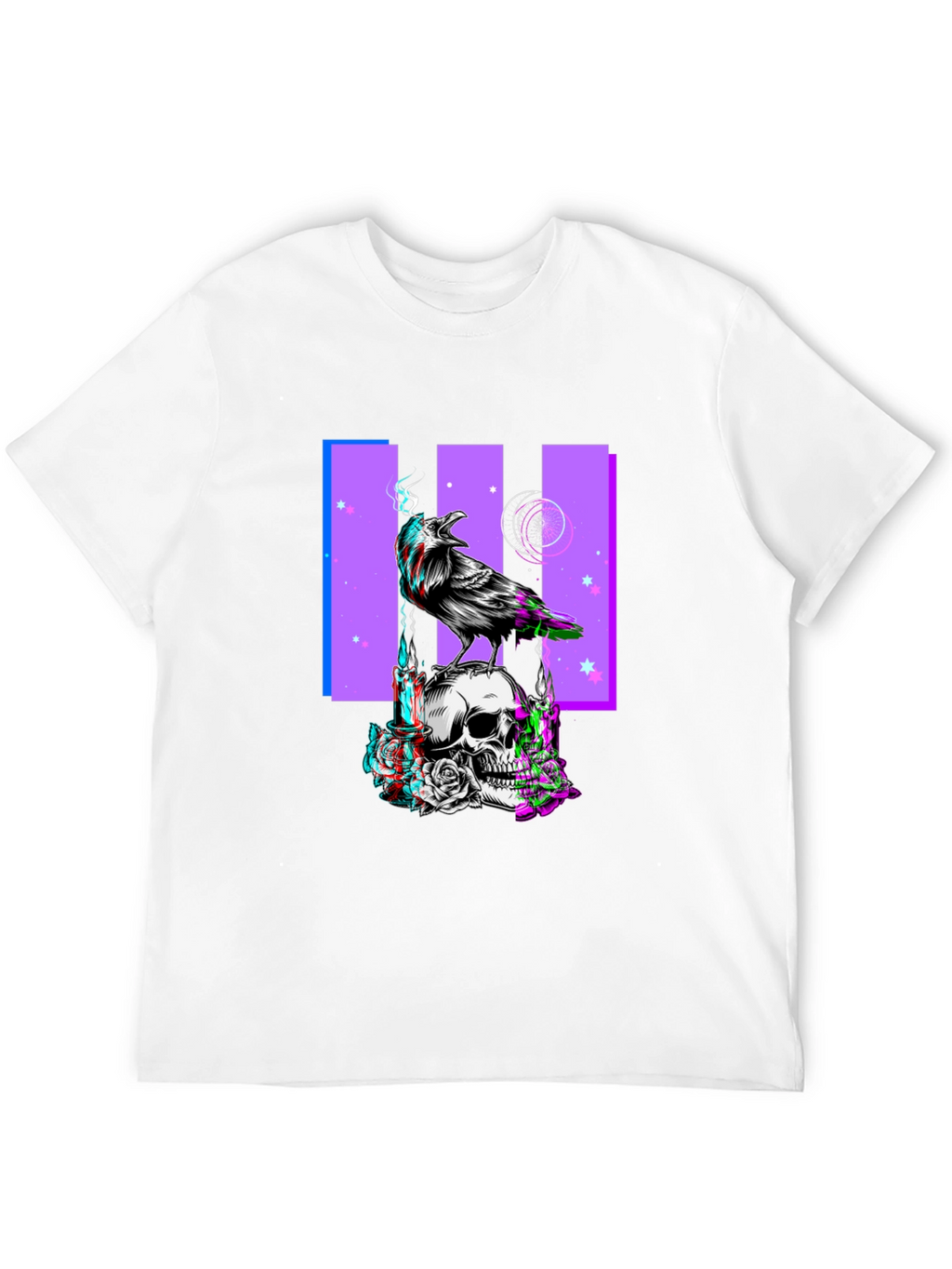 Raven Skull Graphic Print Tee