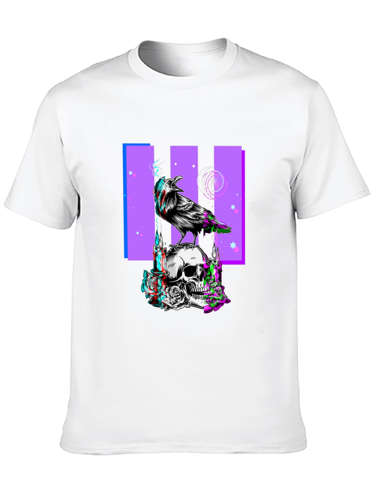 Raven Skull Graphic Print Tee
