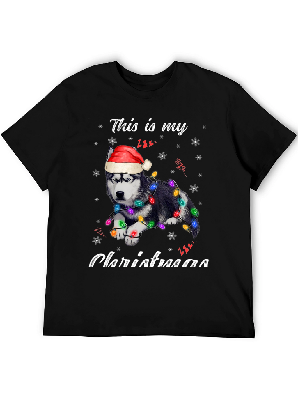 Festive Husky Christmas T-Shirt - Holiday Apparel