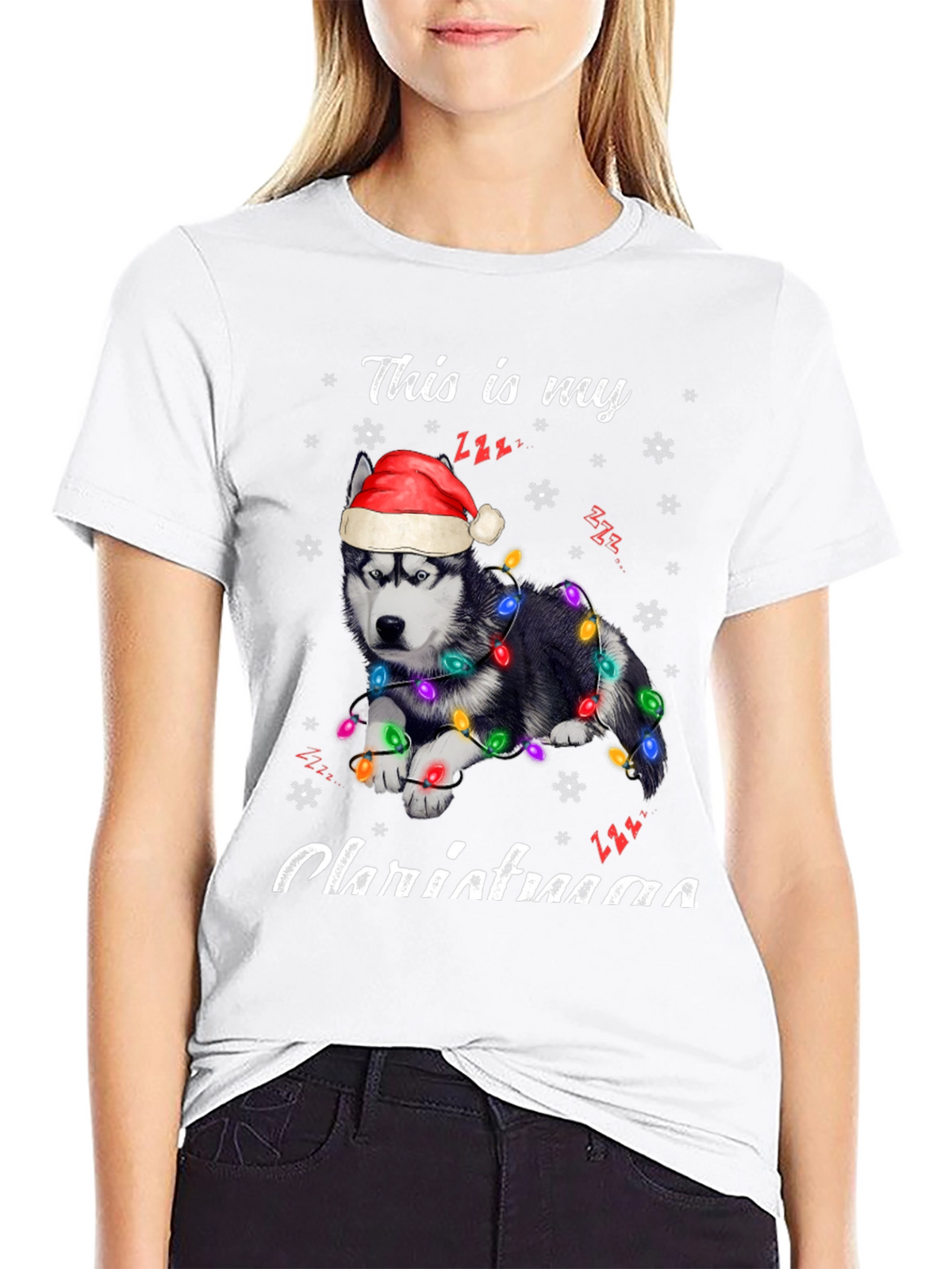 Festive Husky Christmas T-Shirt - Holiday Apparel