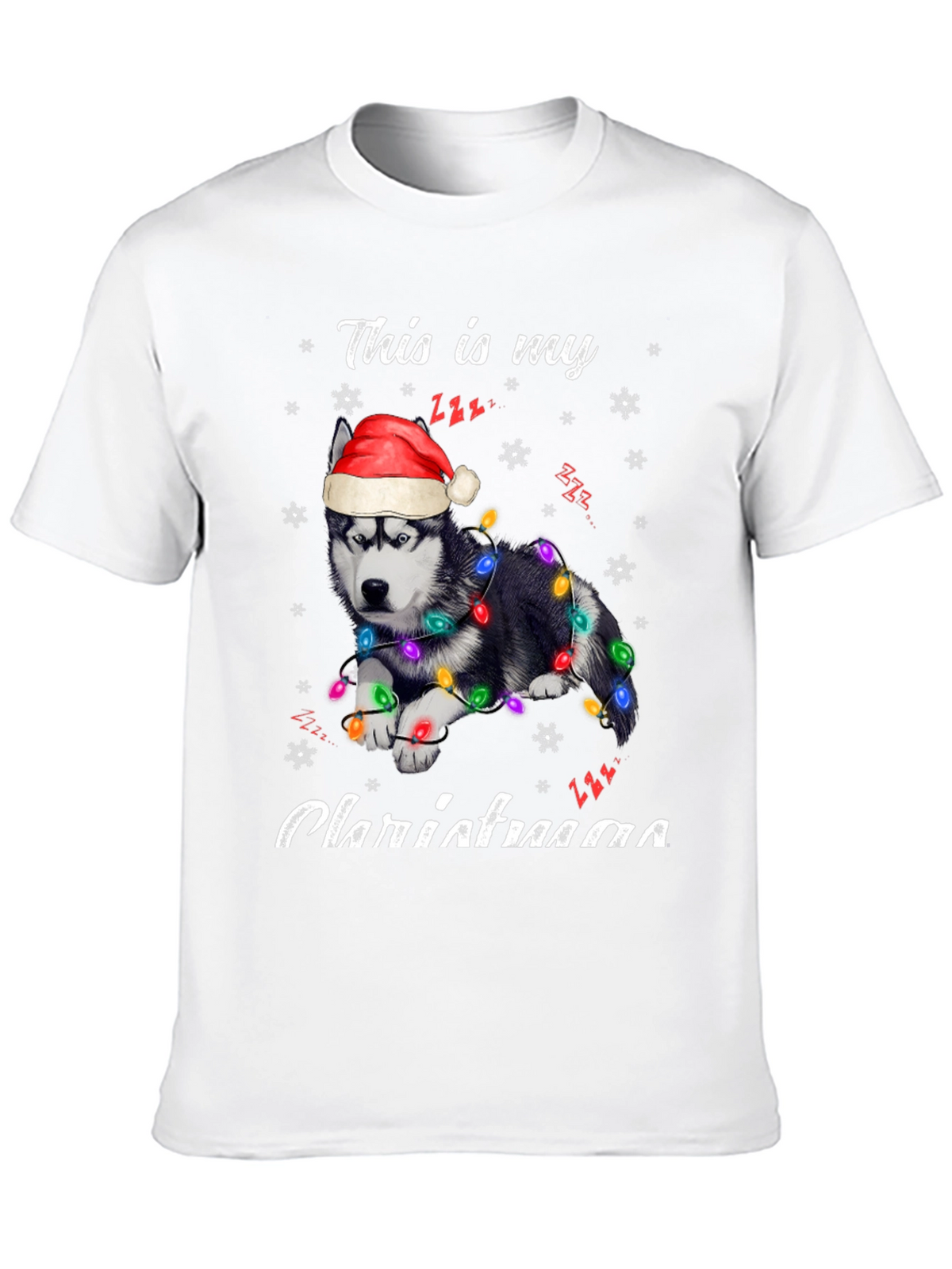 Festive Husky Christmas T-Shirt - Holiday Apparel