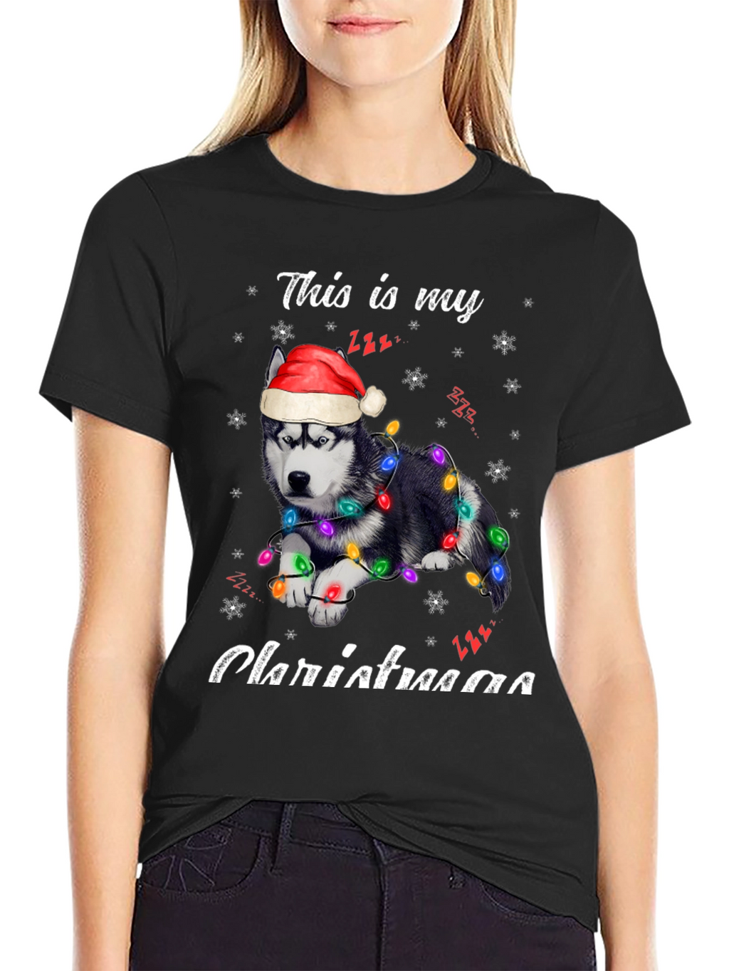 Festive Husky Christmas T-Shirt - Holiday Apparel