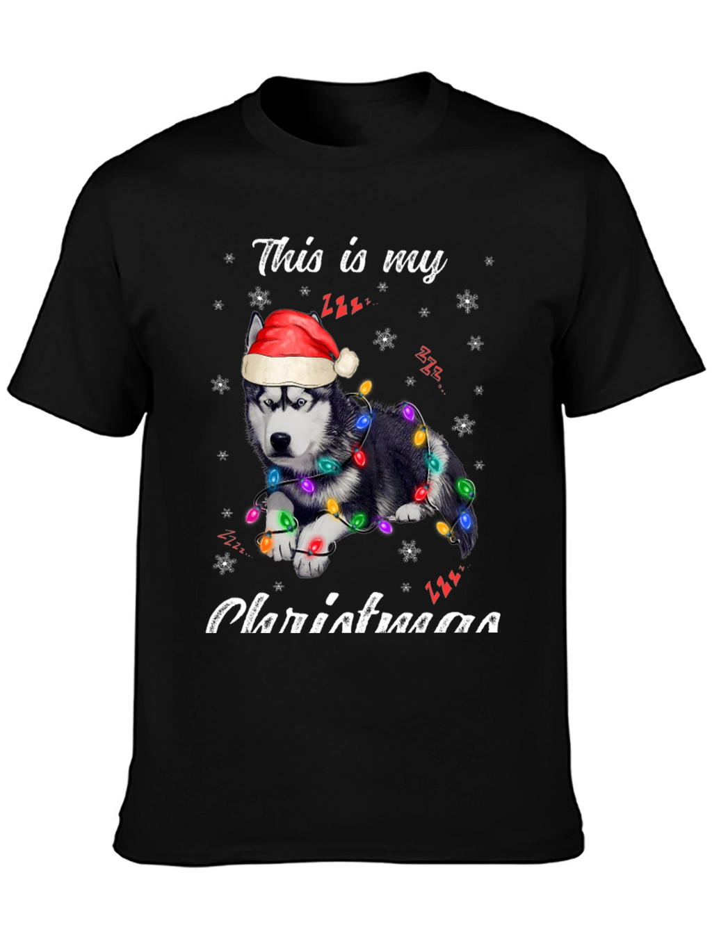 Festive Husky Christmas T-Shirt - Holiday Apparel