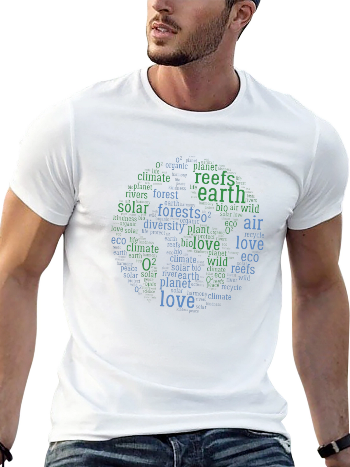 Eco-Friendly Earth Word Art Graphic Tee