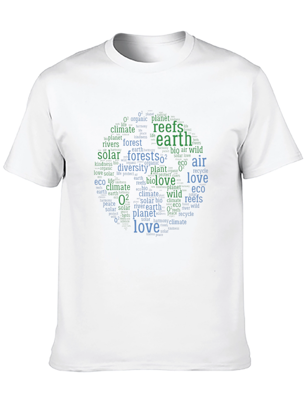 Eco-Friendly Earth Word Art Graphic Tee