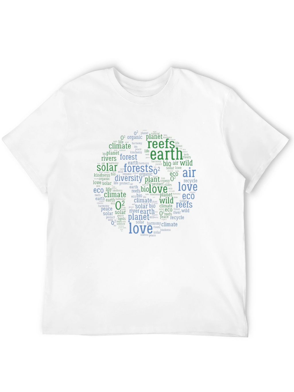 Eco-Friendly Earth Word Art Graphic Tee