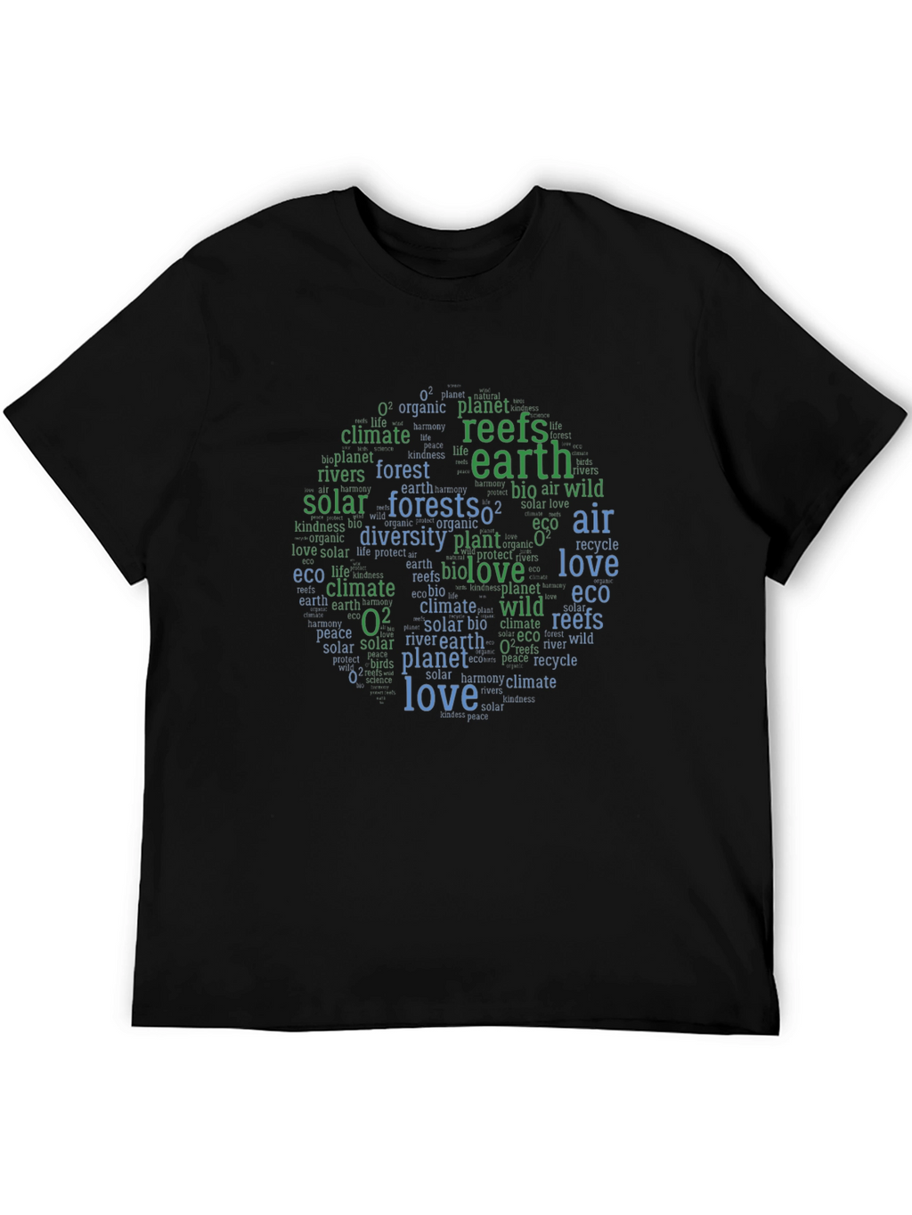 Eco-Friendly Earth Word Art Graphic Tee