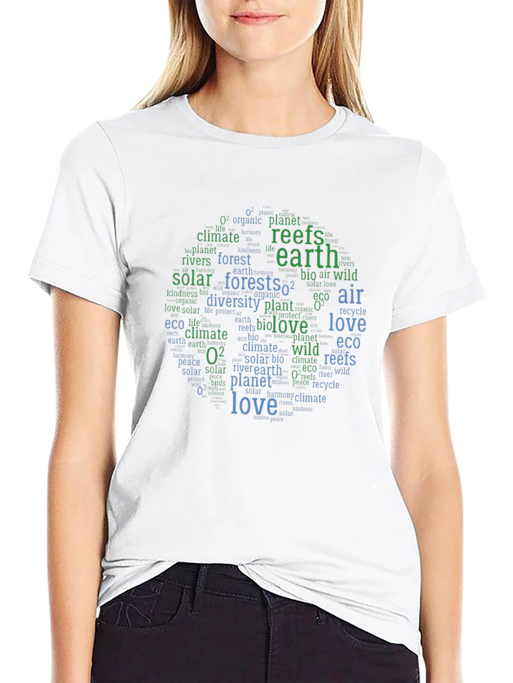 Eco-Friendly Earth Word Art Graphic Tee