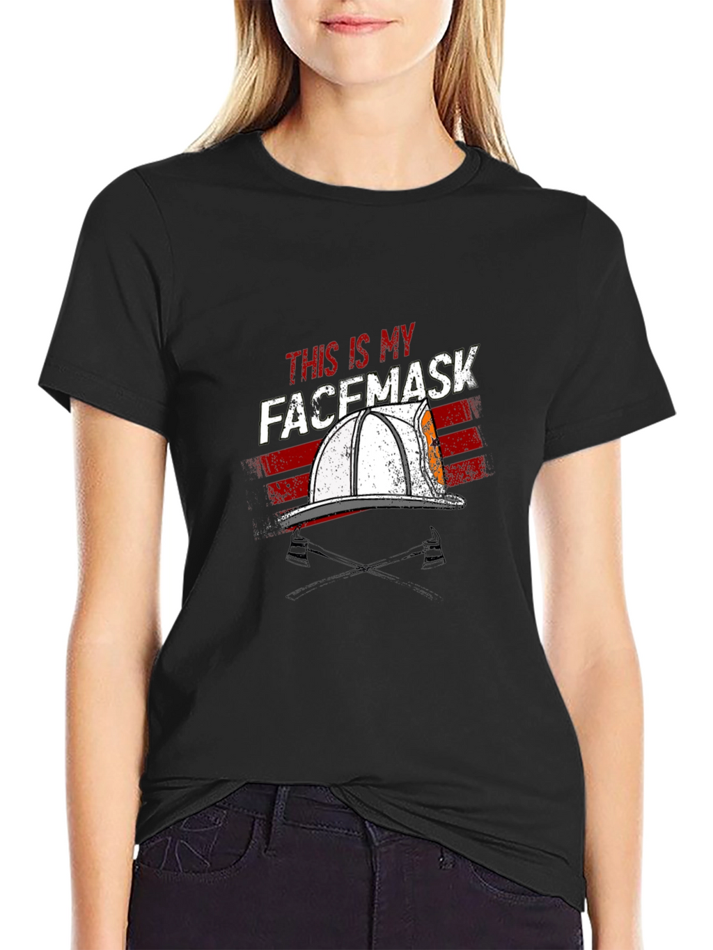 Firefighter Facemask T-Shirt - Black