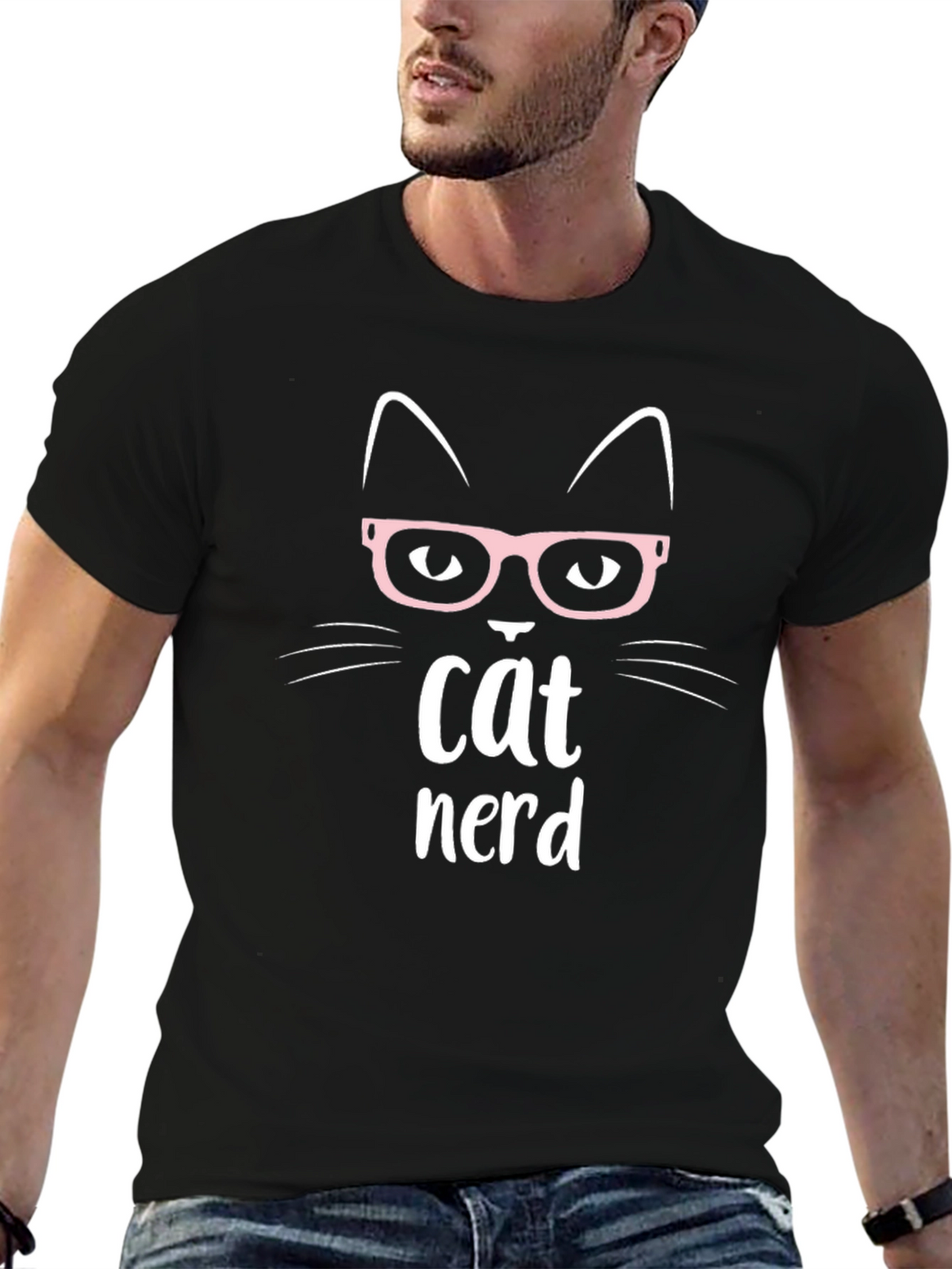 Cat Nerd T-Shirt - Cute Geeky Graphic Tee