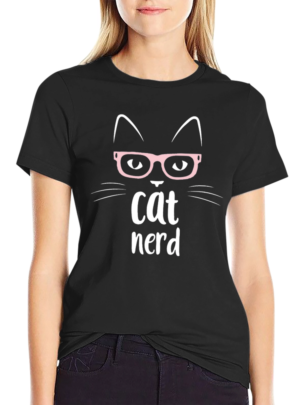 Cat Nerd T-Shirt - Cute Geeky Graphic Tee