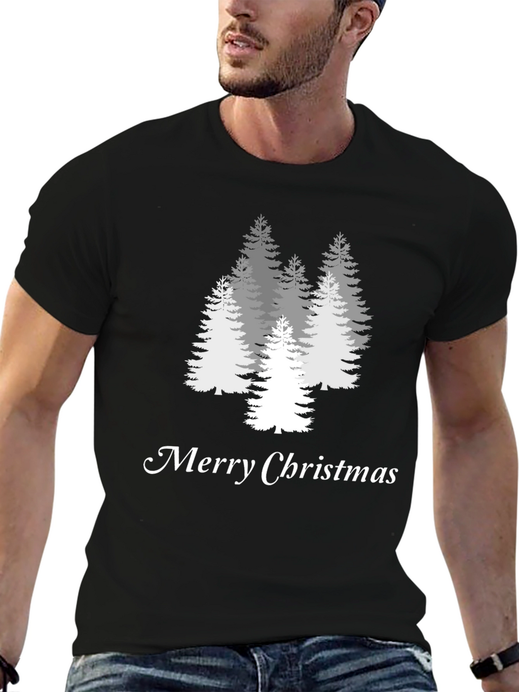 Merry Christmas Tree Graphic Tee - Holiday Style