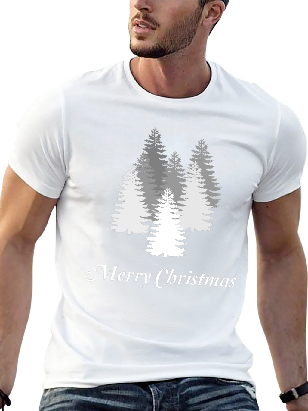 Merry Christmas Tree Graphic Tee - Holiday Style
