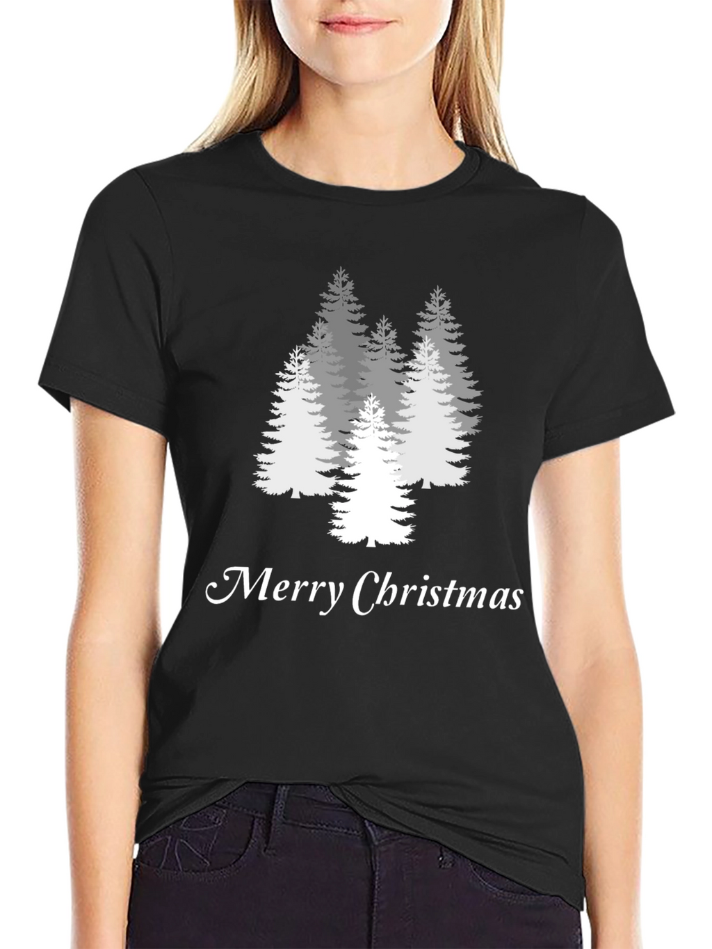 Merry Christmas Tree Graphic Tee - Holiday Style