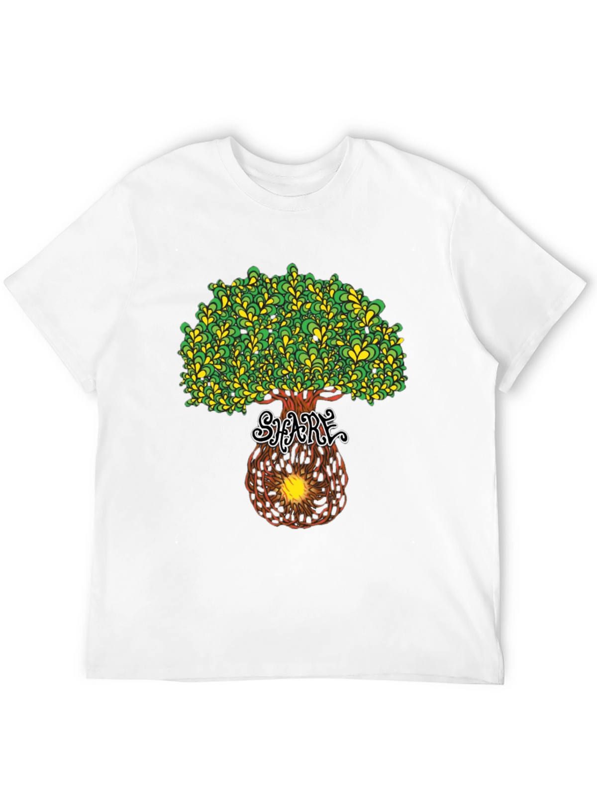 Psychedelic Tree Graphic Tee - Black