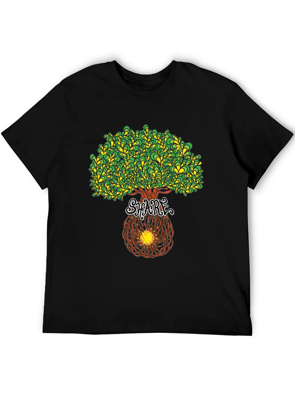 Psychedelic Tree Graphic Tee - Black