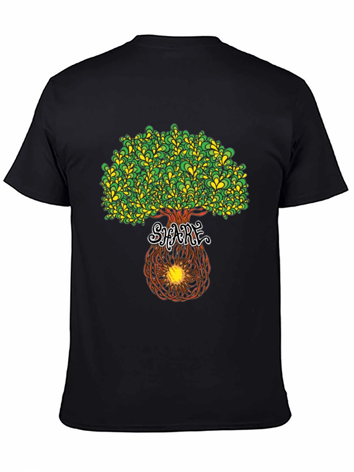 Psychedelic Tree Graphic Tee - Black