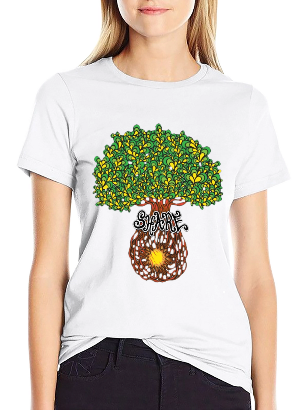 Psychedelic Tree Graphic Tee - Black