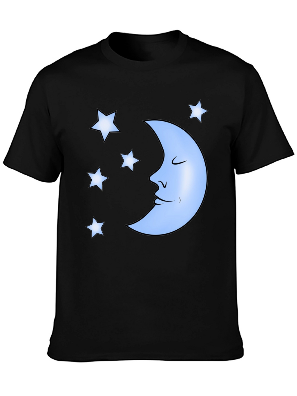 Dreamy Moon & Stars Graphic Tee - Black