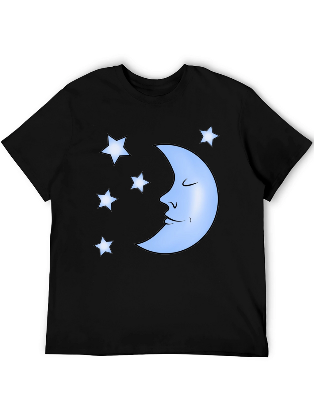 Dreamy Moon & Stars Graphic Tee - Black
