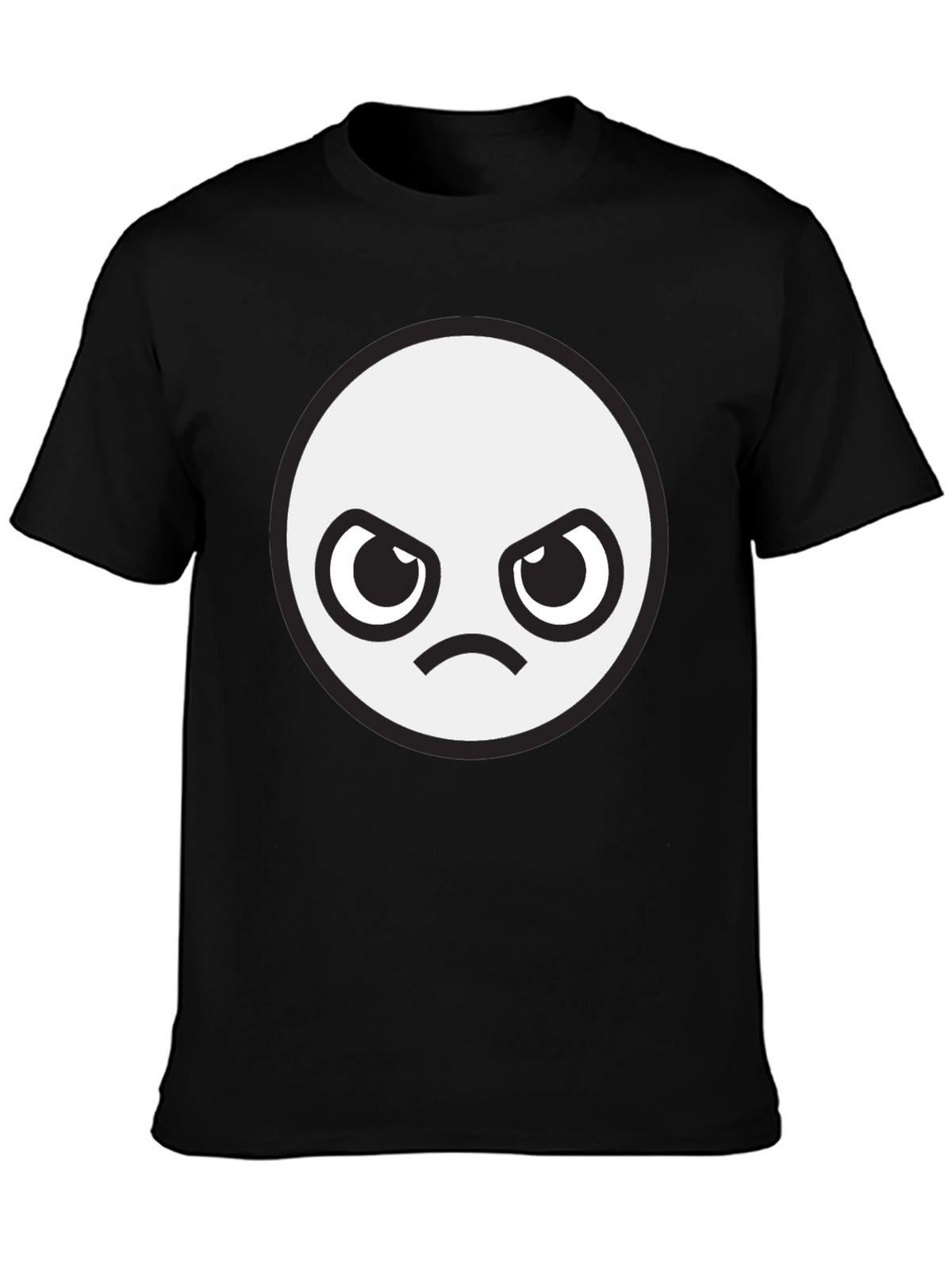 Angry Face Graphic Black T-Shirt