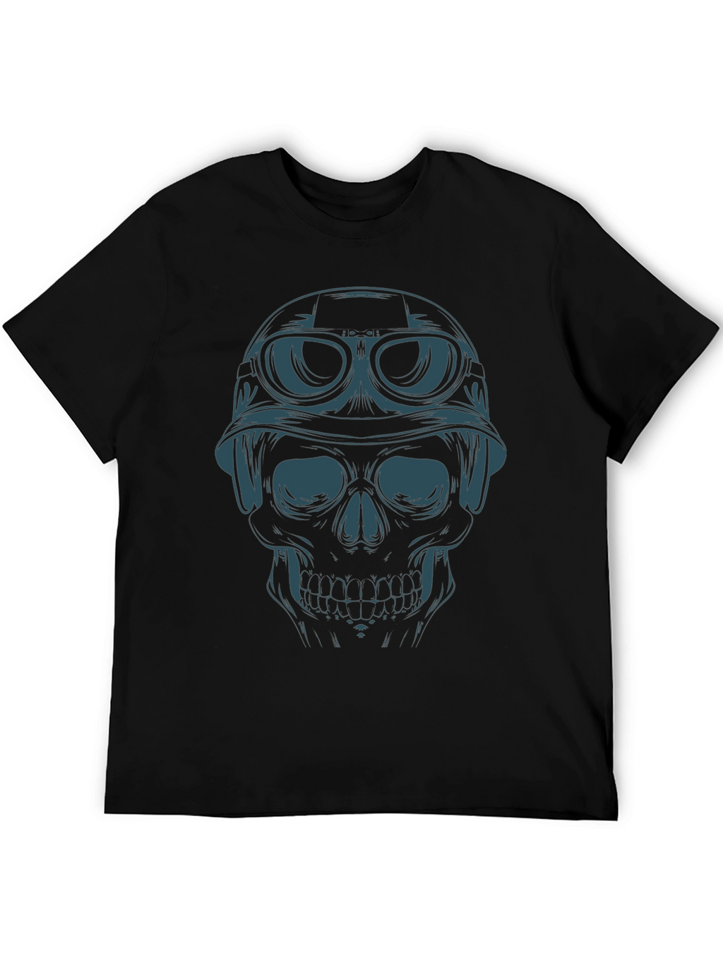 Skull Rider Graphic Tee - Black Cotton T-Shirt