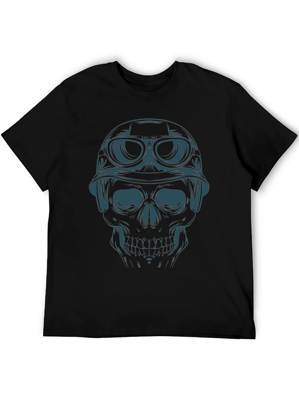 Skull Rider Graphic Tee - Black Cotton T-Shirt