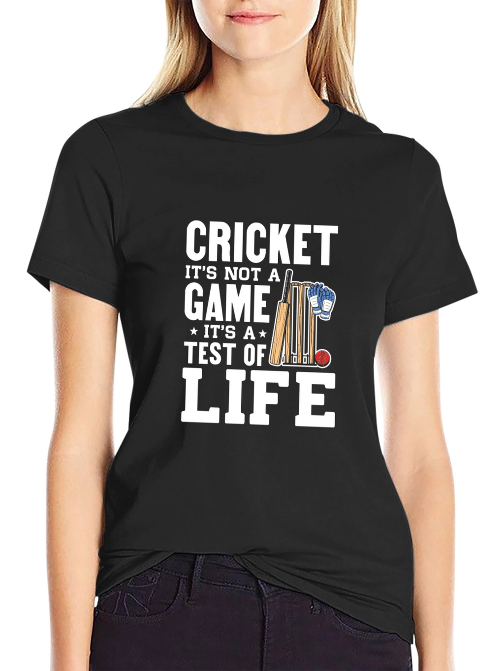 Cricket is Life Mens Black T-Shirt