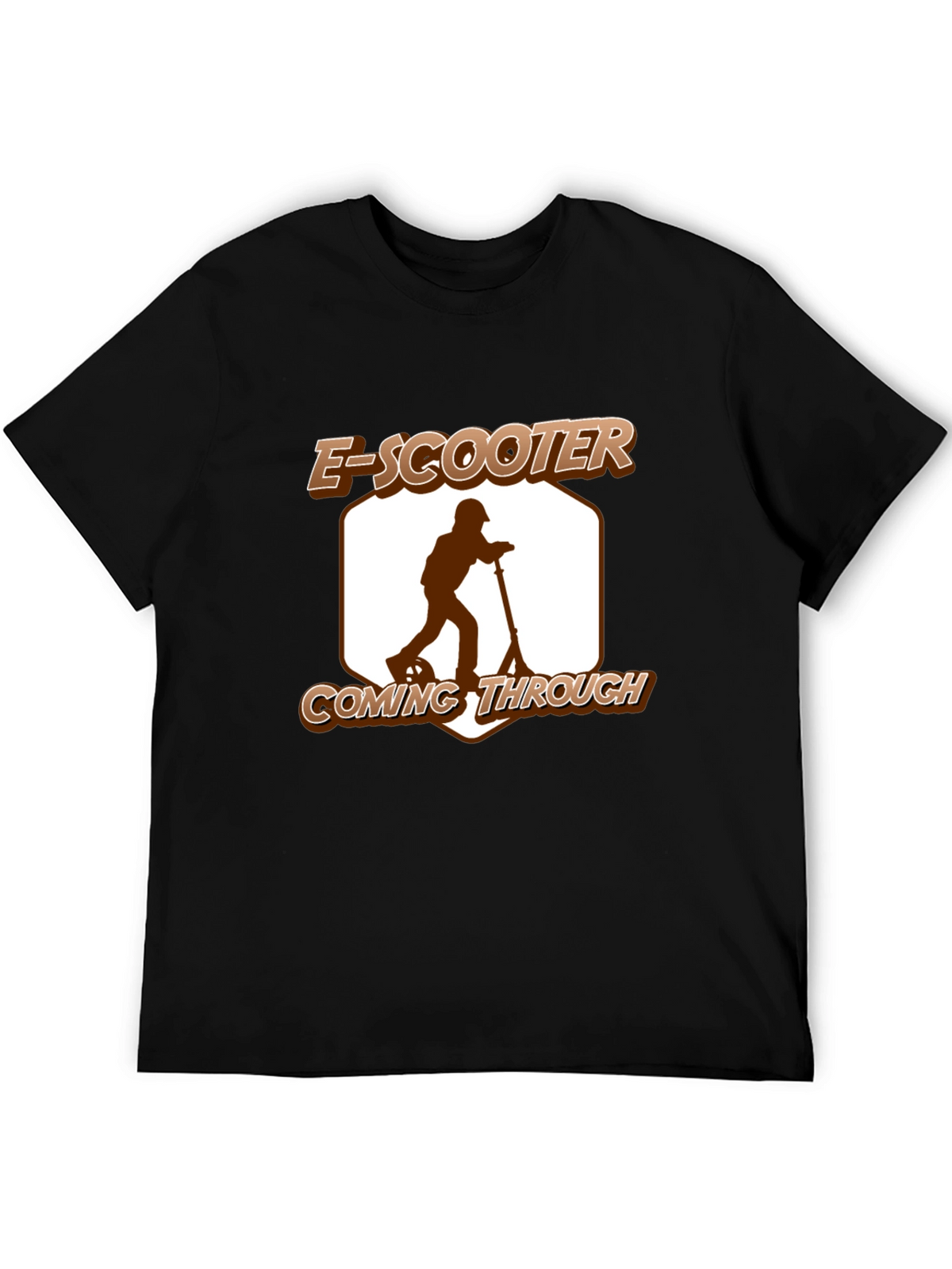 E-Scooter Coming Through Graphic Tee - Black