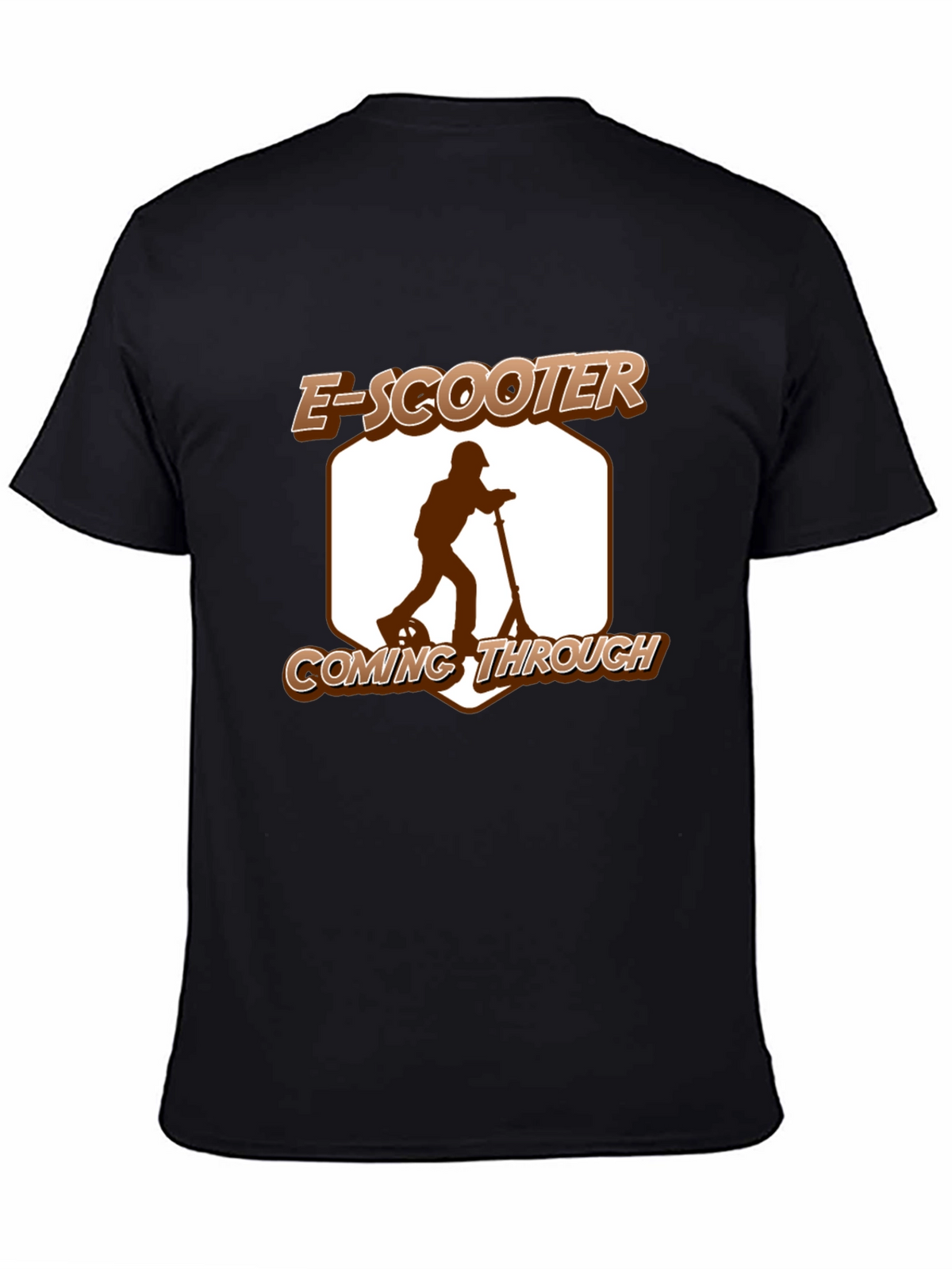 E-Scooter Coming Through Graphic Tee - Black