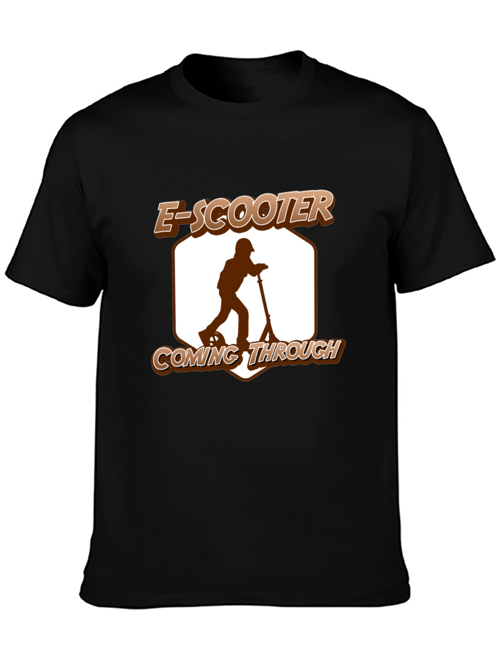 E-Scooter Coming Through Graphic Tee - Black