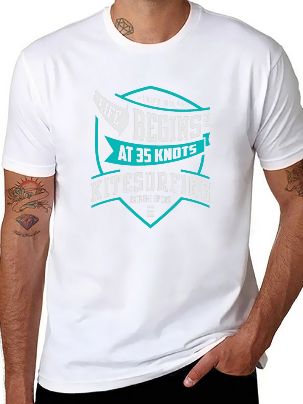 Life Begins at 35 Knots Kitesurfing T-Shirt