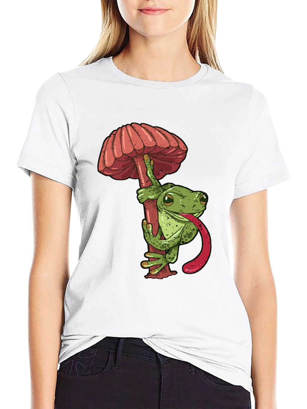 Frog & Mushroom Graphic Tee - Cool Unique Design!