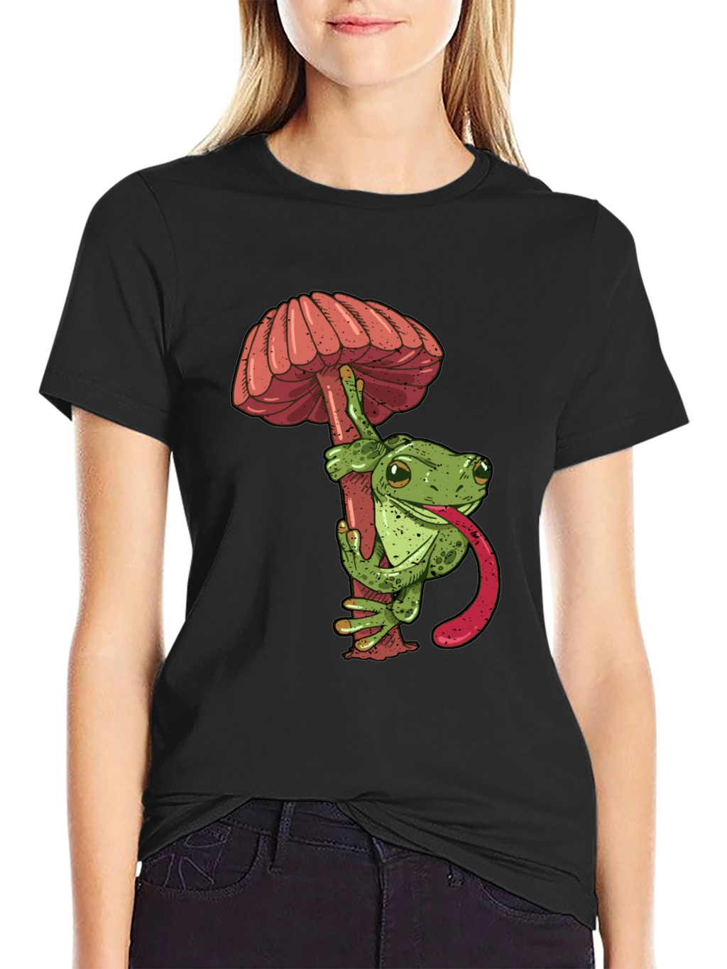 Frog & Mushroom Graphic Tee - Cool Unique Design!