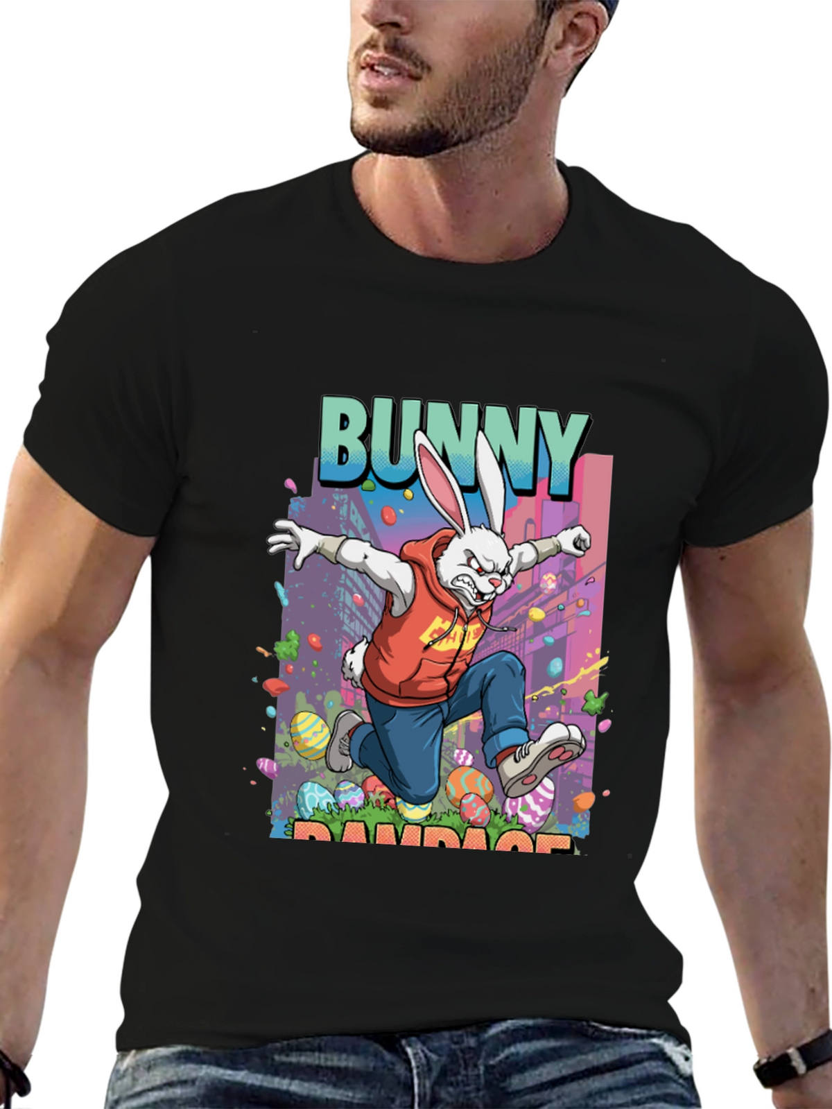 Bunny Rampage Graphic Tee - Easter Apparel