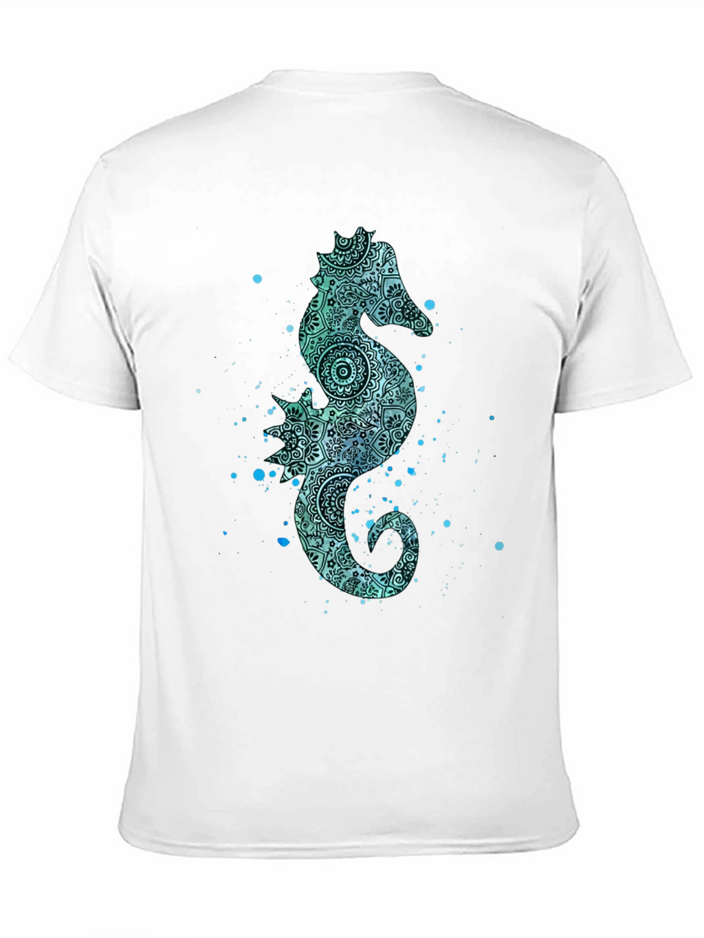 Seahorse Graphic Tee - Mens Black Cotton T-Shirt