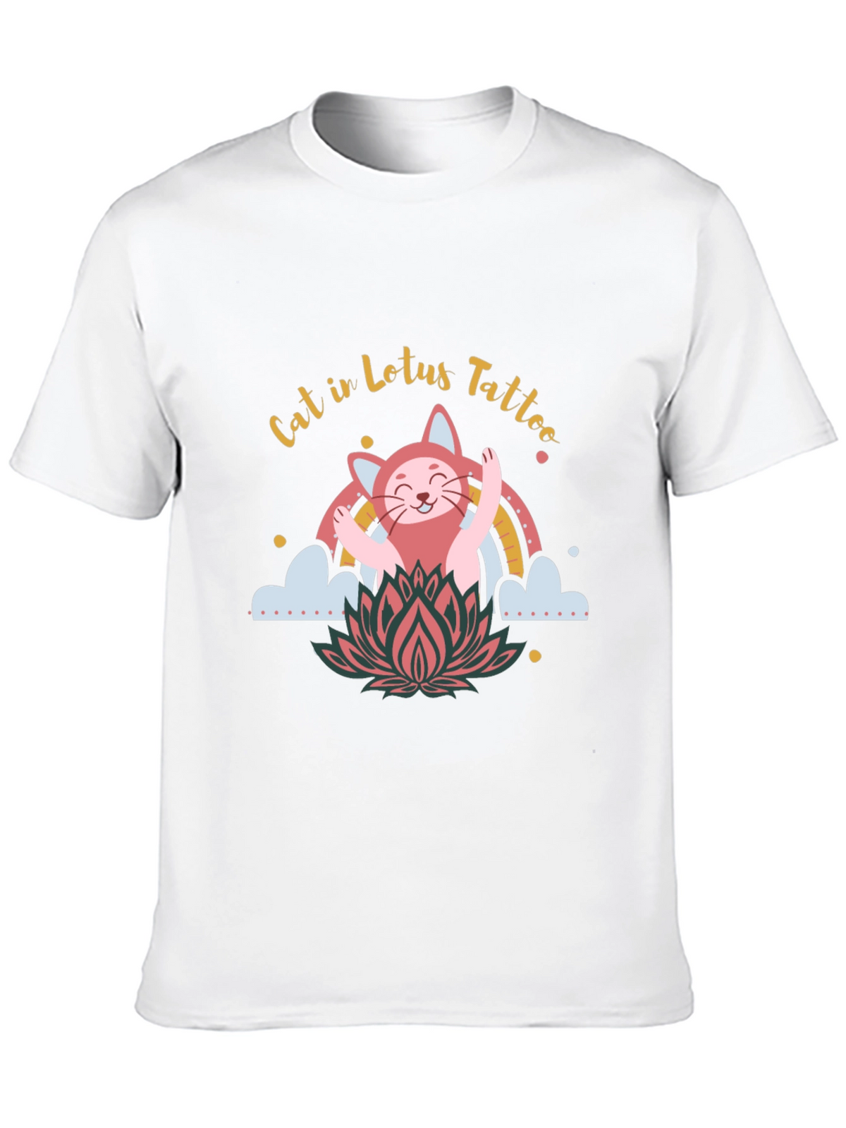 Cat in Lotus Tattoo Graphic Tee