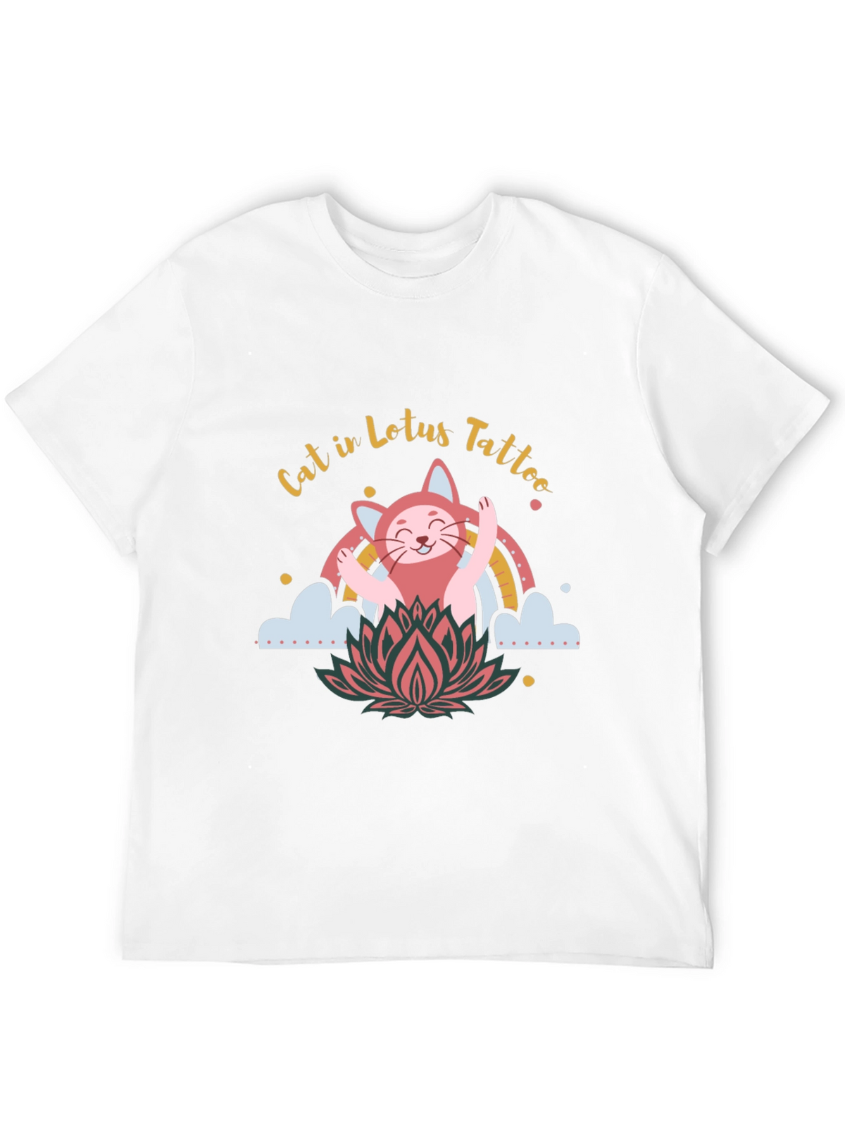 Cat in Lotus Tattoo Graphic Tee