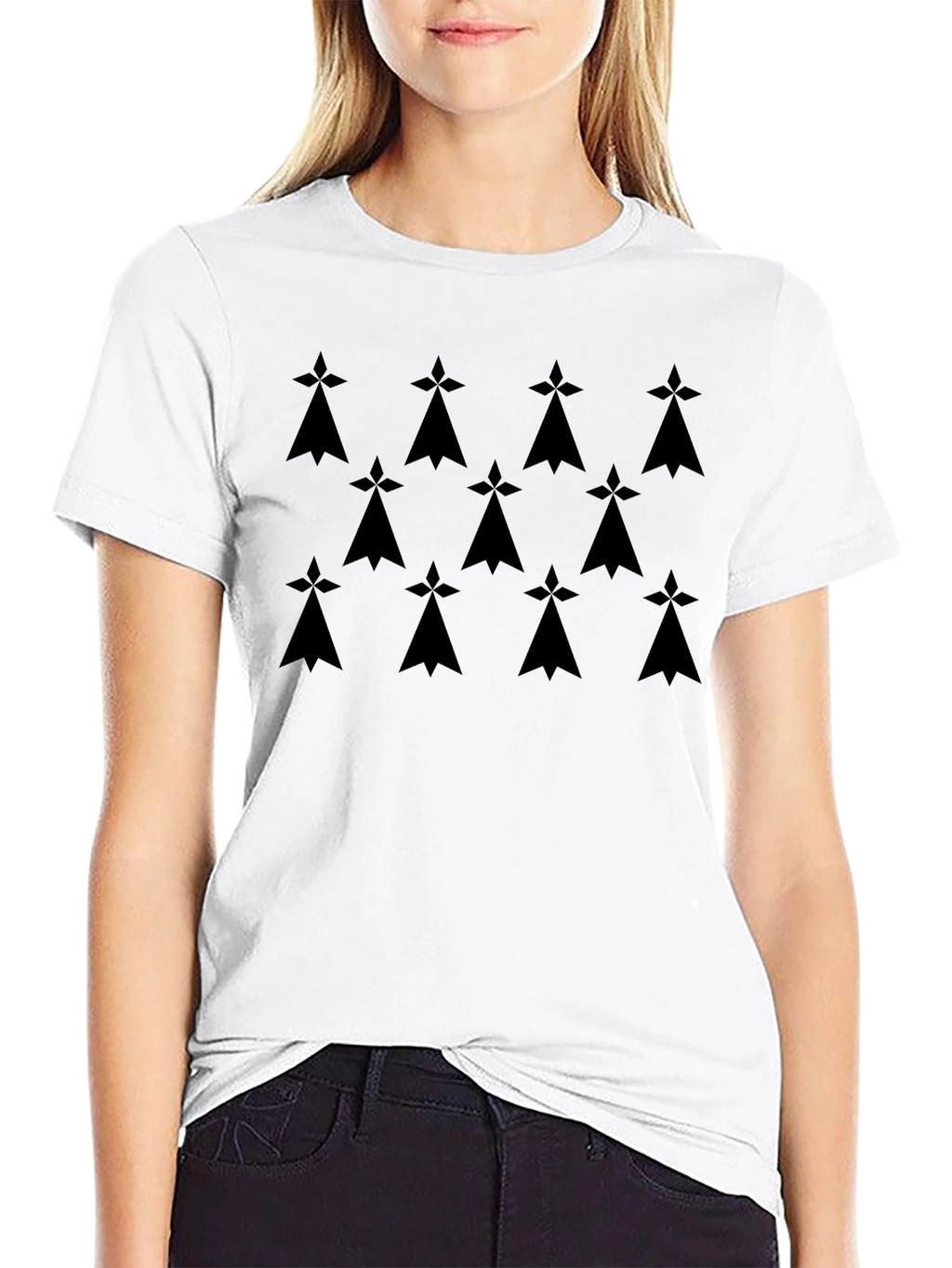 Mens Black Ermine Pattern T-Shirt