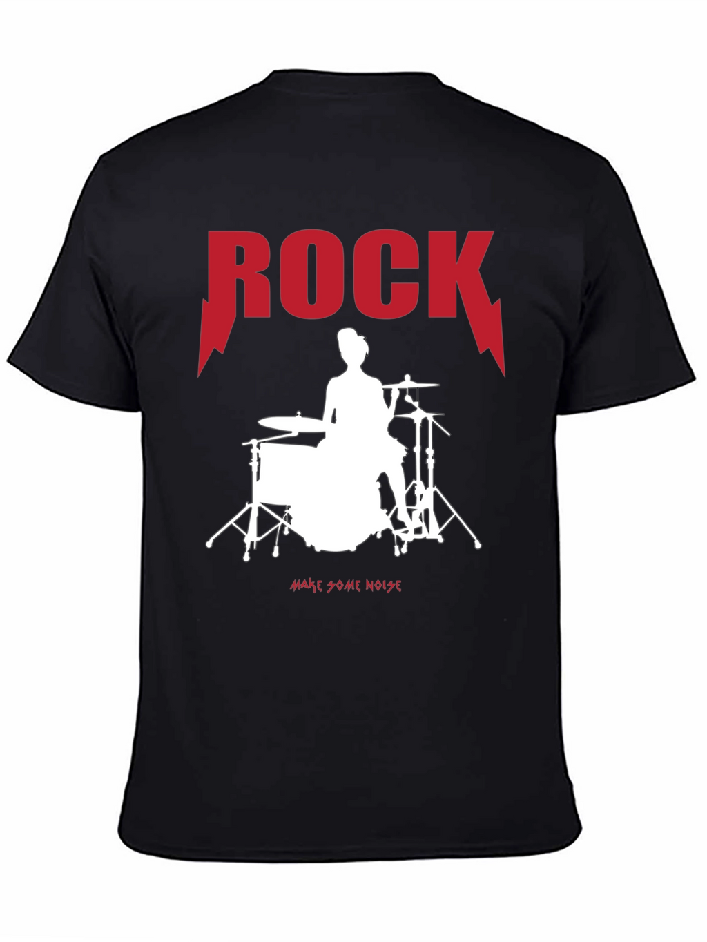 Rock Drummer Graphic Tee - Unisex Black T-Shirt