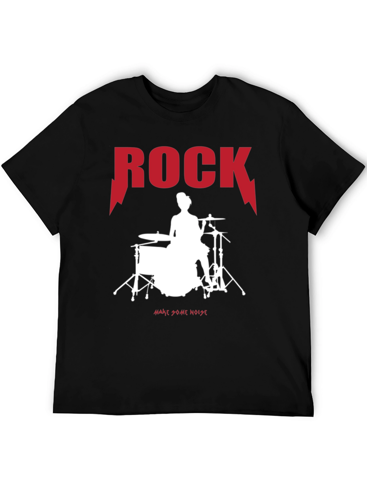 Rock Drummer Graphic Tee - Unisex Black T-Shirt
