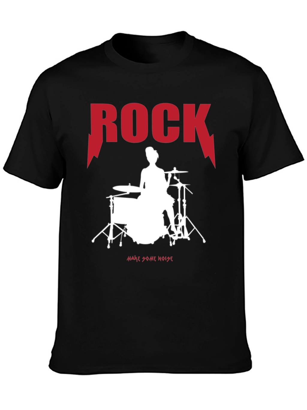 Rock Drummer Graphic Tee - Unisex Black T-Shirt