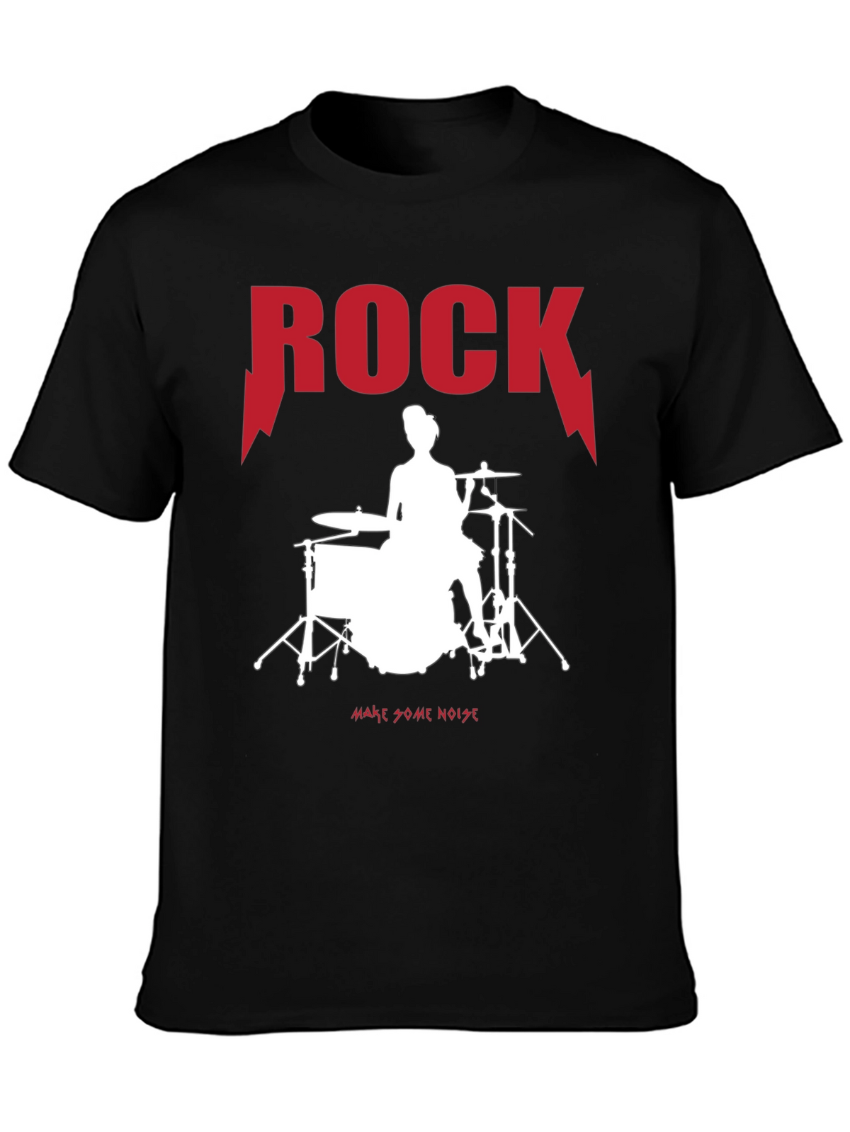 Rock Drummer Graphic Tee - Unisex Black T-Shirt