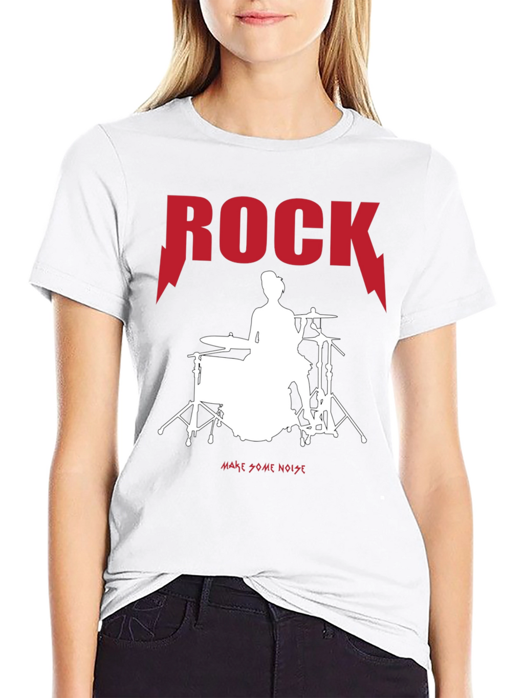Rock Drummer Graphic Tee - Unisex Black T-Shirt