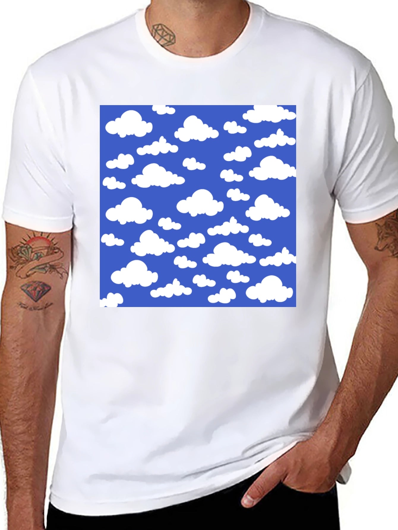 Sky Cloud Pattern Graphic Tee