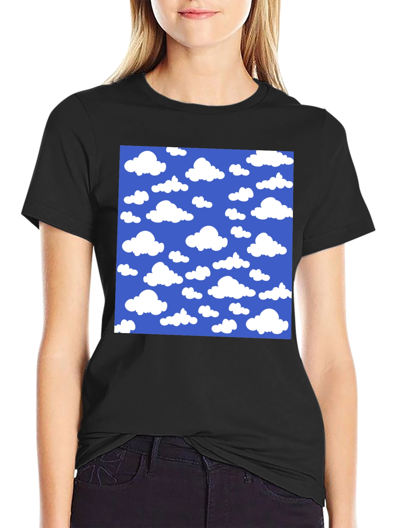 Sky Cloud Pattern Graphic Tee