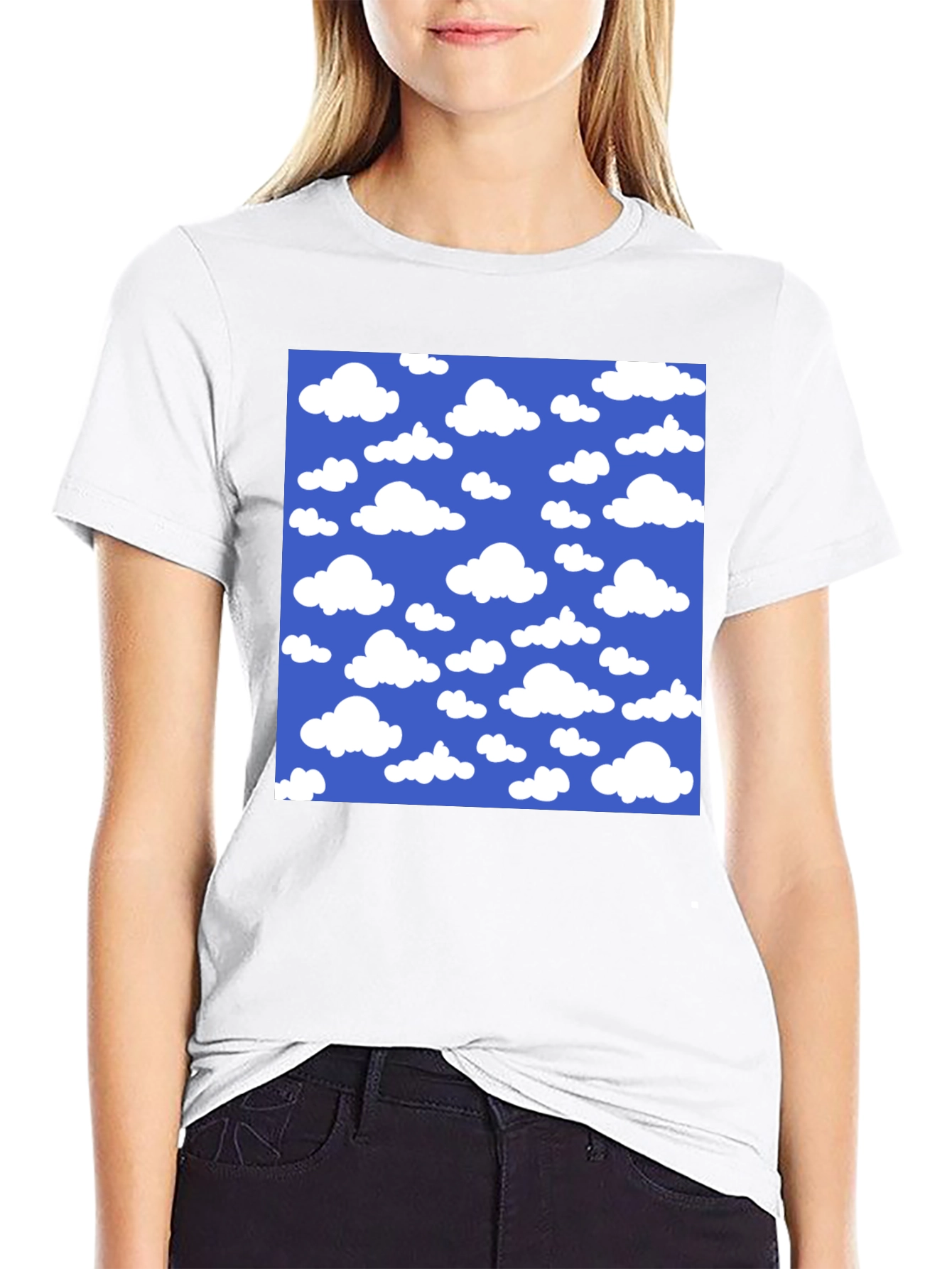 Sky Cloud Pattern Graphic Tee