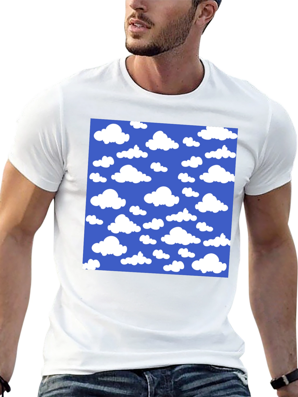 Sky Cloud Pattern Graphic Tee