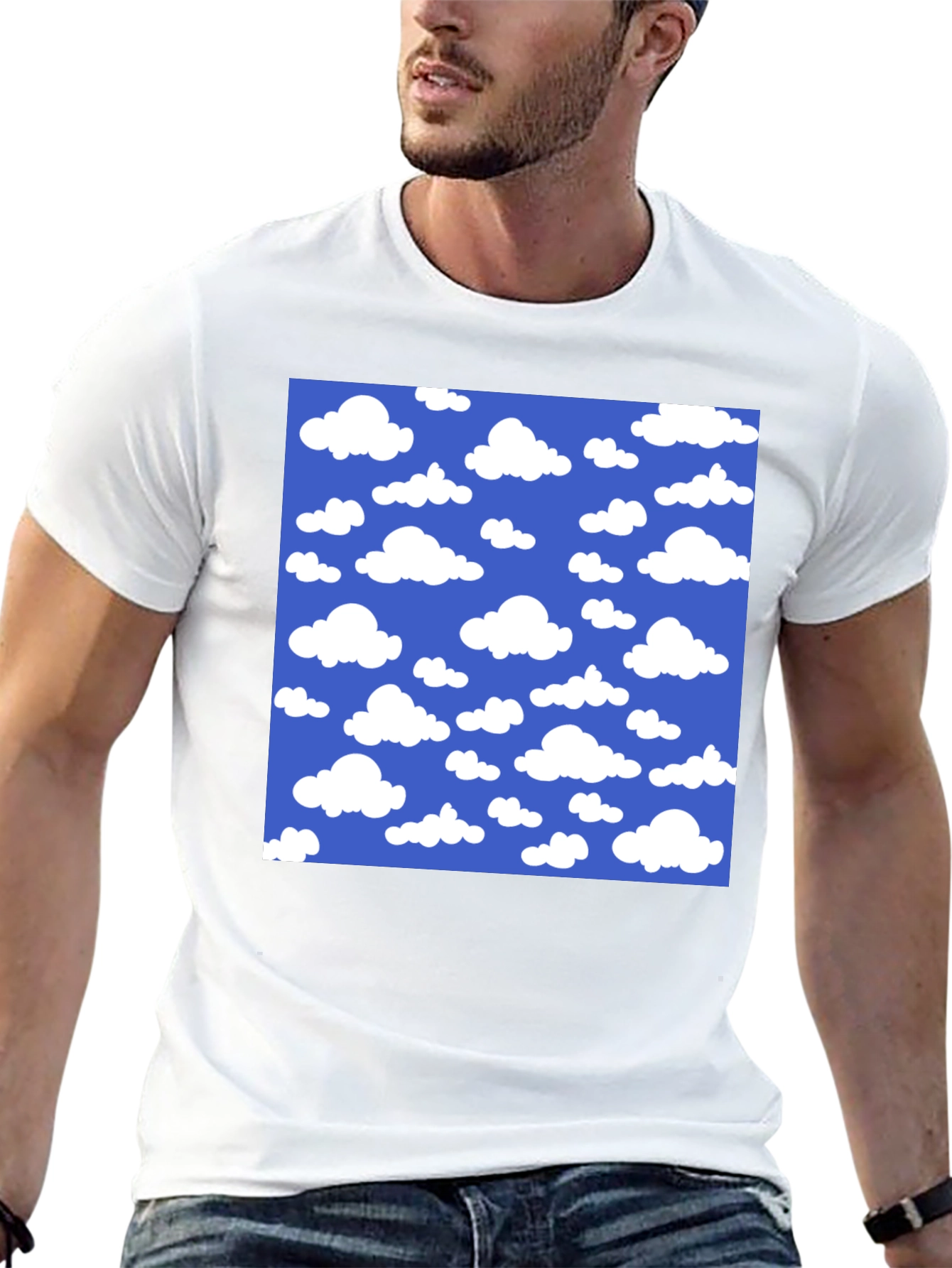 Sky Cloud Pattern Graphic Tee